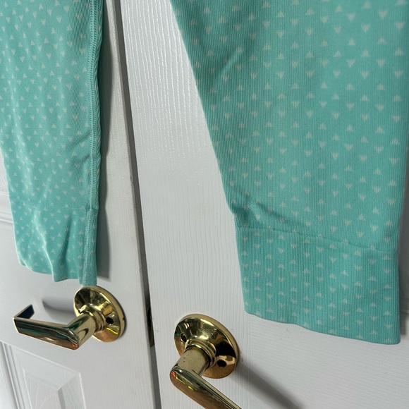 VSX Leggings Tights Workout Pants Triangle Pattern Light Blue Turquoise Large - Picture 7 of 9